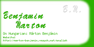 benjamin marton business card
